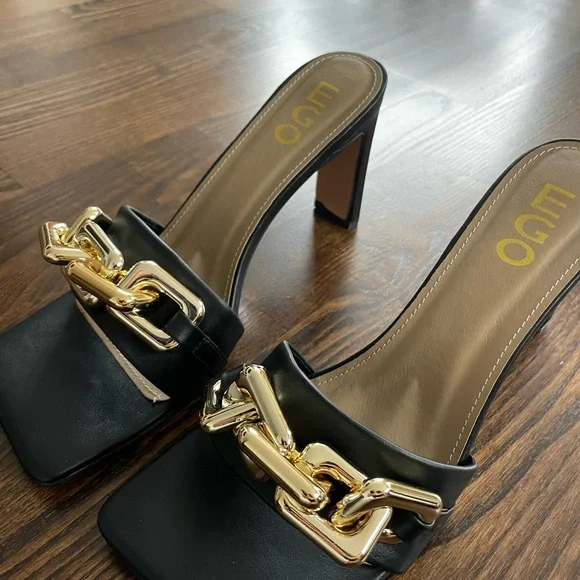 EGO Black and Gold “Link Up” Mule Sandal | US Size 9 - Picture 5 of 7